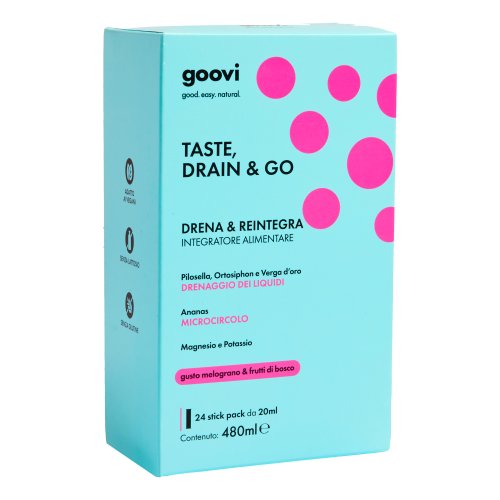 Goovi Taste Drain & Go Drenante Melograno & Frutti Di Bosco 24 Stick Pack Monouso