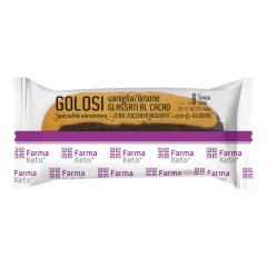 farma keto+ golosi glassato cacao gusto vaniglia / limone 43g