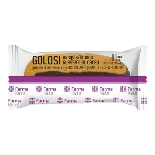 Farma Keto+ Golosi Glassato Cacao Gusto Vaniglia / Limone 43g