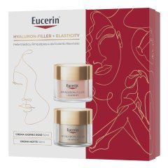 eucerin cofanetto idea regalo - hyaluron-filler + elasticity crema giorno rosè 50ml & crema notte 50ml