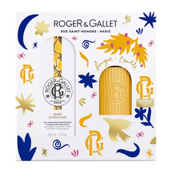 roger&gallet - cofanetto regalo set natale bois d'orange con acqua profumata 100ml + candela profumata