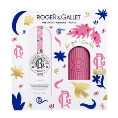 roger&gallet - cofanetto regalo set rose con acqua profumata 100ml + candela profumata 75g