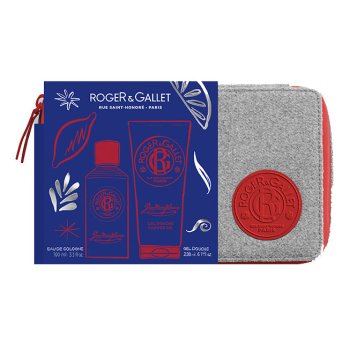 roger&gallet - cofanetto regalo trousse natale jean-marie farina con acqua di colonia 100ml + gel doccia 200ml + beauty case in regalo