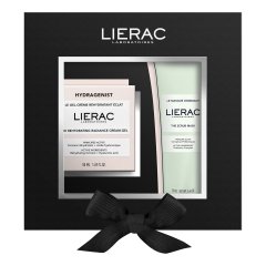 lierac hydragenist cofanetto idea regalo set - gel-crema reidratante illuminante viso 50ml + maschera esfoliante 75ml