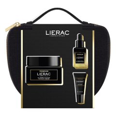 lierac premium cofanetto idea regalo trousse - crème soyeuse 50ml + siero assoluto 13ml + crema occhi 5ml + beauty case in regalo