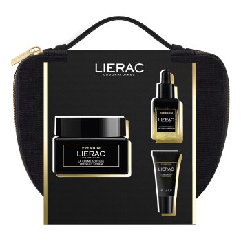 lierac premium cofanetto idea regalo trousse natale - crème soyeuse 50ml + siero assoluto 13ml + crema occhi 5ml + beauty case in regalo