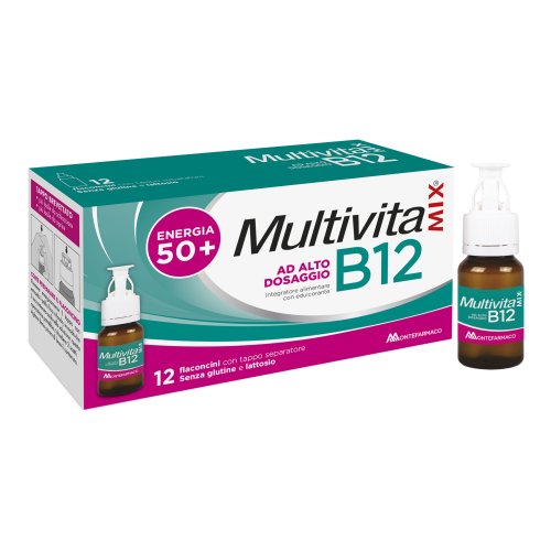 Multivitamix B12 Integratore Alto Dosaggio Per 50+ Anni 12 Flaconcini