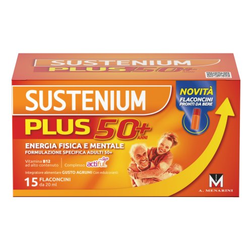 Sustenium Plus 50+ Integratore Energizzante 15 Flaconcini