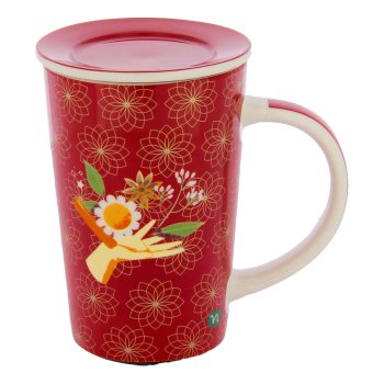 neavita infusiera mindful tea rossa in new bone china con filtro in acciaio 380ml