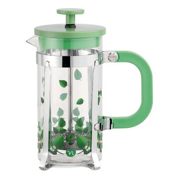 neavita tisaniera a stantuffo menta in vetro borosilicato 350ml