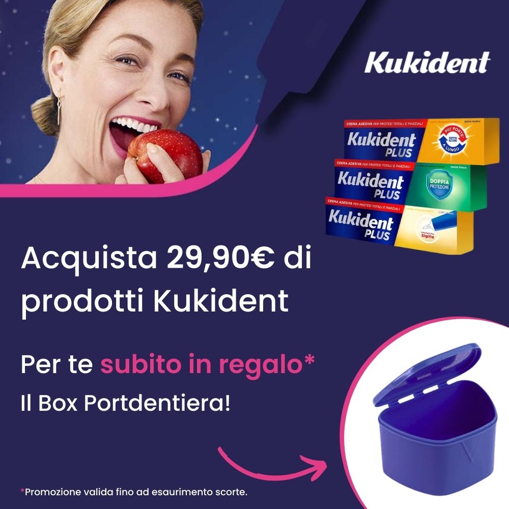 Kukident: acquista 29,90€ di prodotti e ricevi in regalo il Box Portadentiera!