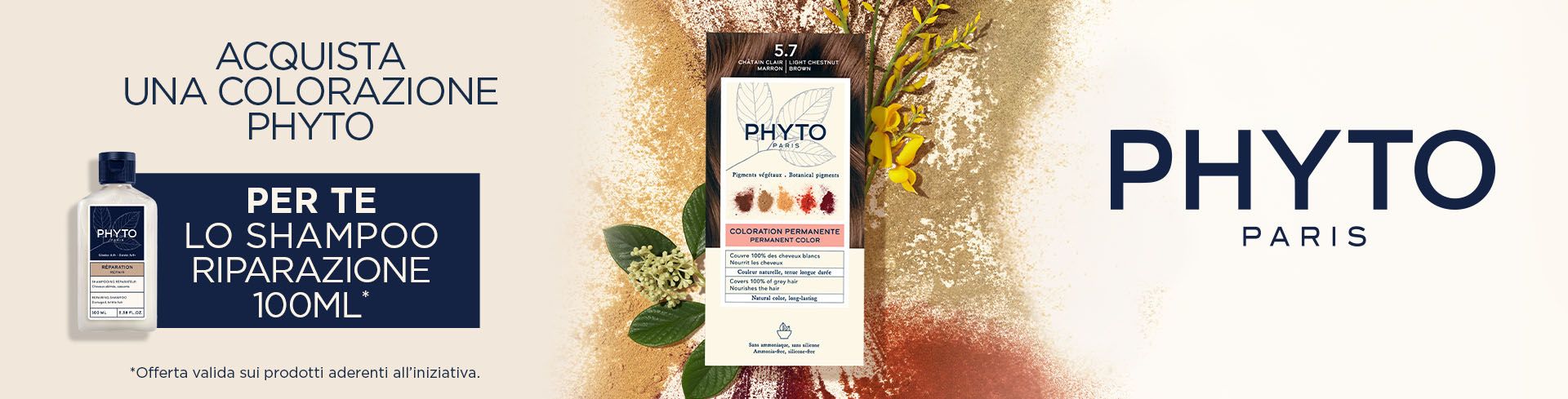 Phyto Colorazioni - Acquista 1 colorazione e ricevi in omaggio lo shampoo riparazione 100ml!