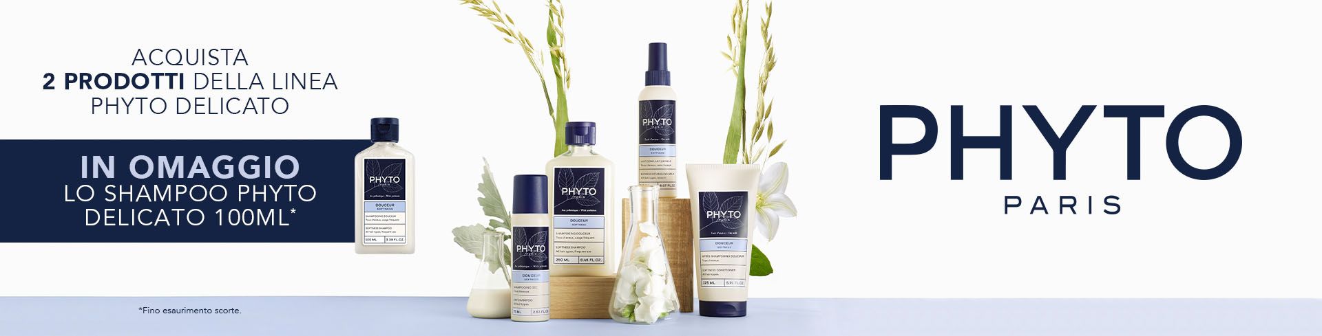 Acquista 2 prodotti della linea Phyto Delicato, in omaggio ricevi lo shampoo phyto delicato 100ml!