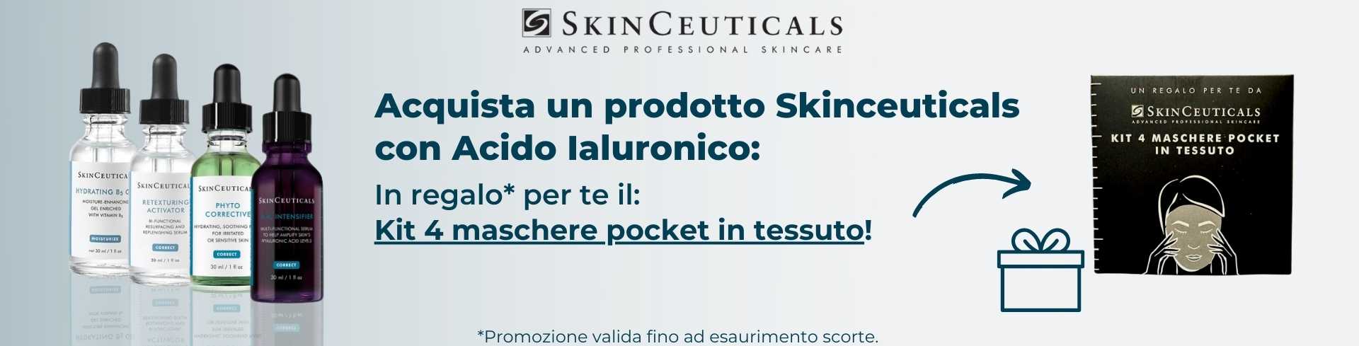 banner promozionale Skinceuticals kit 4 maschere in tessuto in regalo desktop