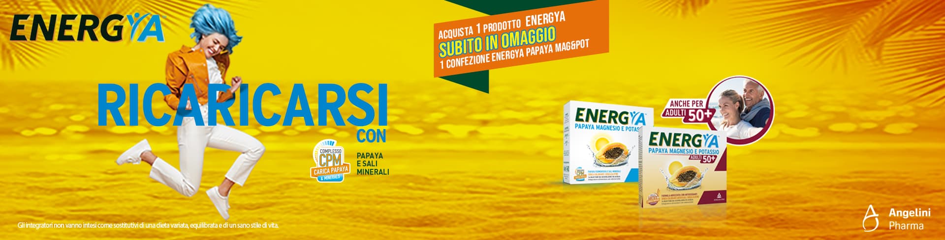 Acquista 1 confezione Energya e ricevi in omaggio Energya Papaya Magnesio e potassio!