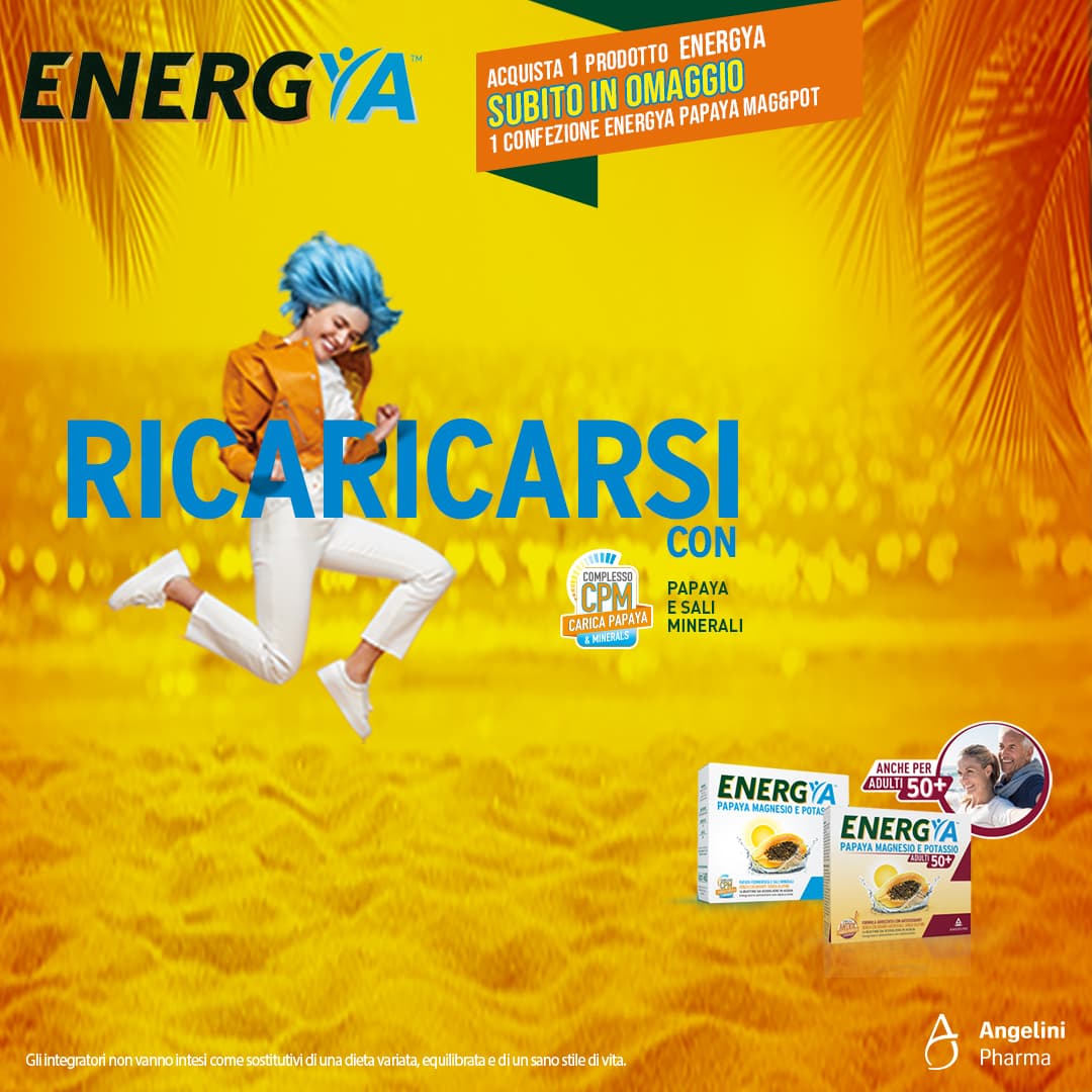 Acquista 1 confezione Energya e ricevi in omaggio Energya Papaya Magnesio e potassio!