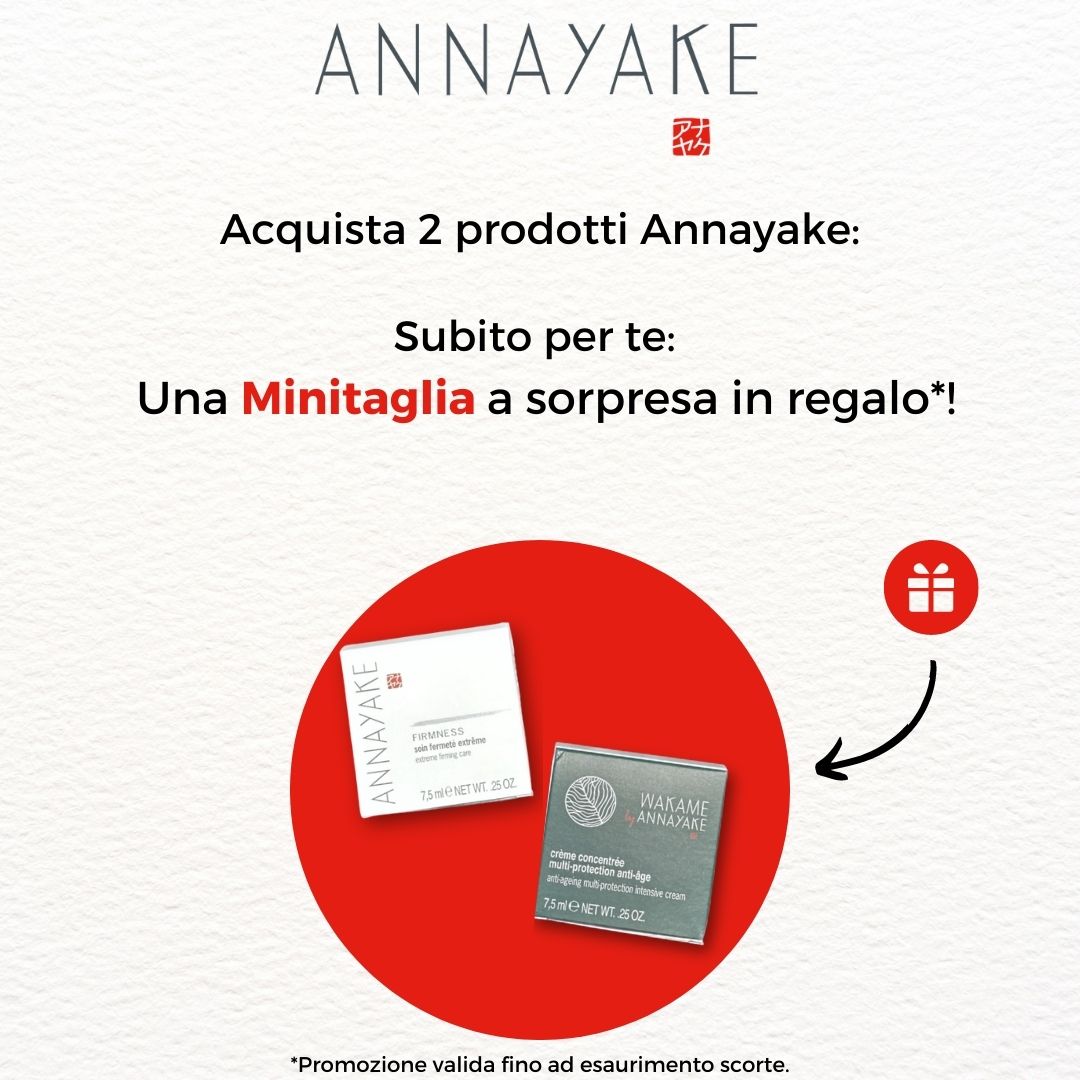 banner annayake: acquista 2 prodotti del brand e ricevi una minitaglia a sorpresa in regalo mobile