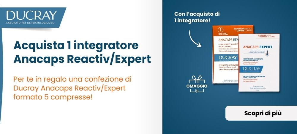 Acquista 1 integratore* Anacaps Expert e/o Reactiv e ricevi la rispettiva confezione omaggio** in formato 5 compresse.