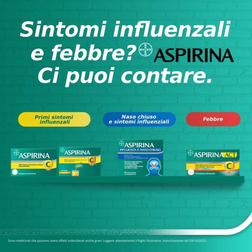 Sintomi influenzali e febbre? Aspirina, ci puoi contare.