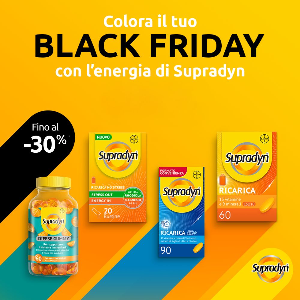 Supradyn - Colora il tuo Black Friday con l'energia di Supradyn! fino al -30% di sconto