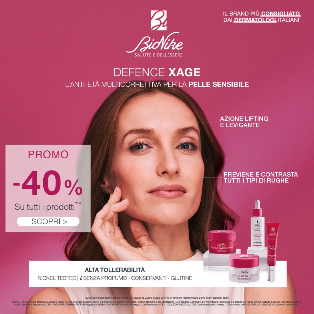 Bionike Defence XAGE, l'anti-età multicorrettiva per la pelle sensibile, in offerta al -40%!