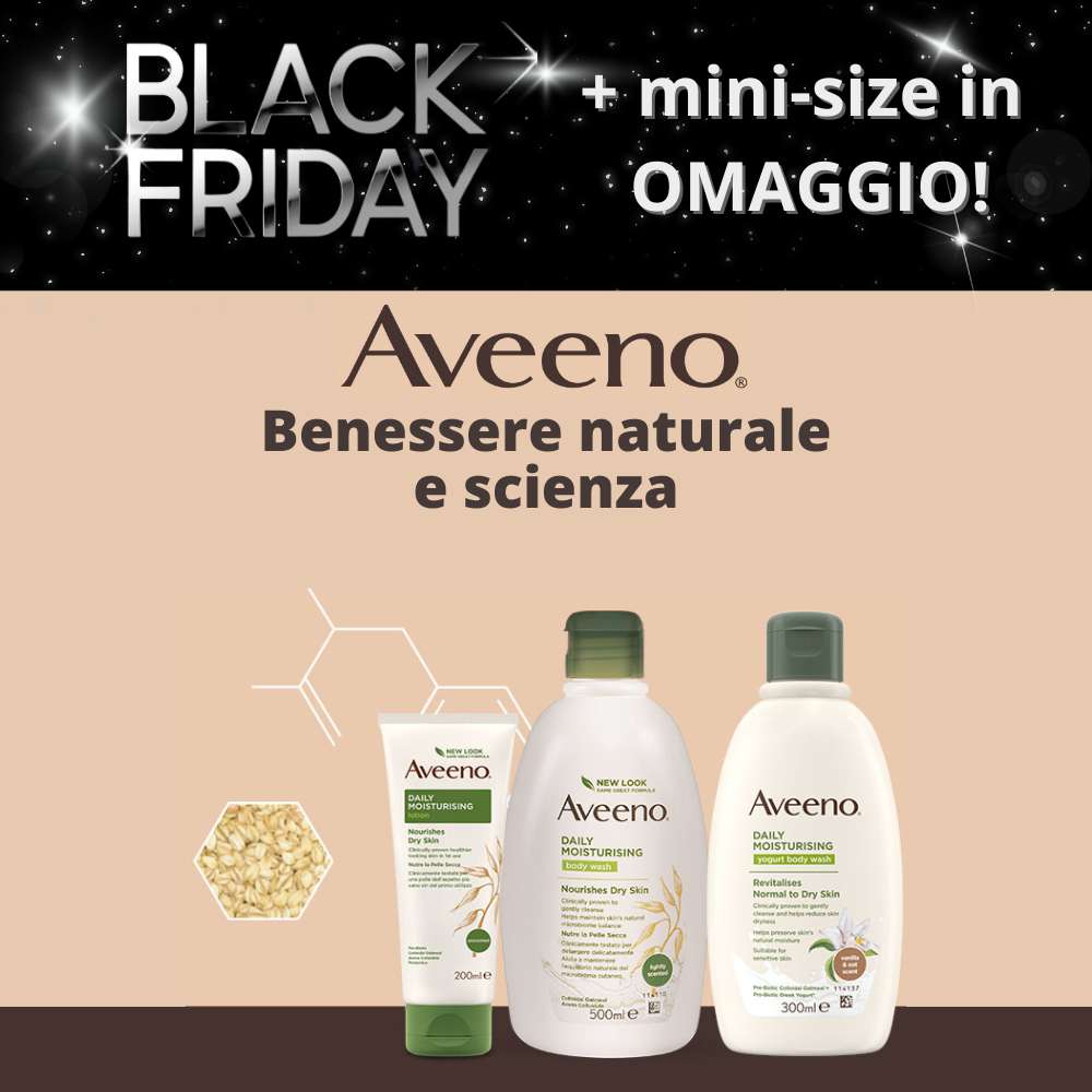 Black Friday promo banner Aveeno