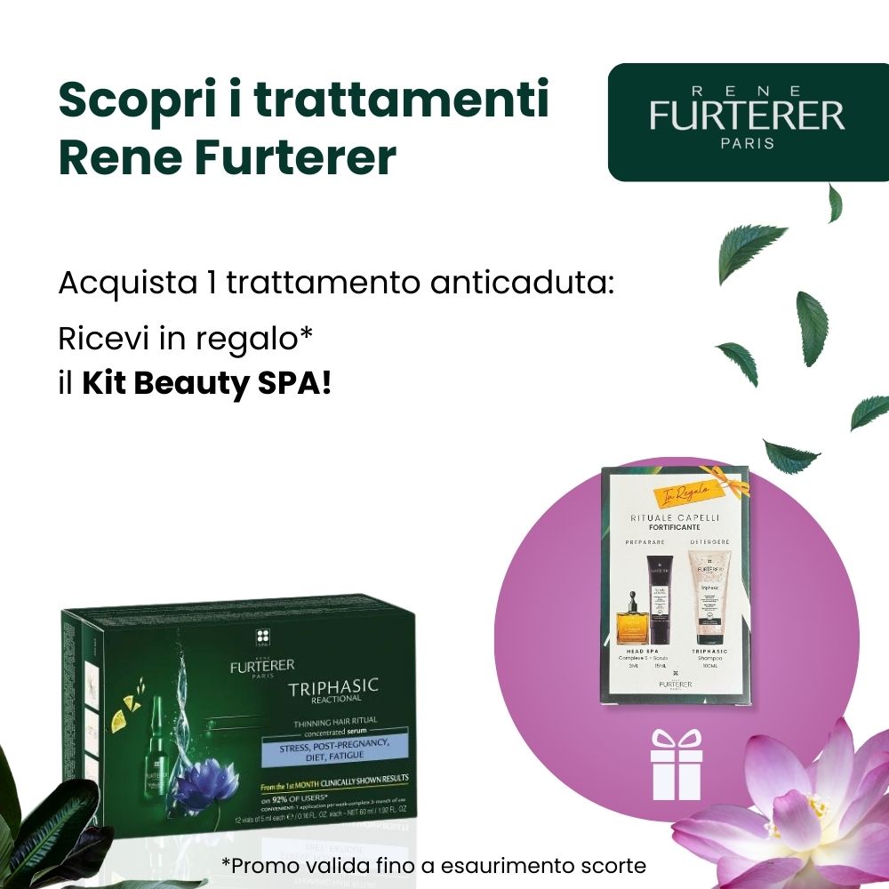 Acquista un trattamento anticaduta Rene Furterer e ricevi in omaggio il Kit Beauty SPA per fortificare i tuoi capelli!