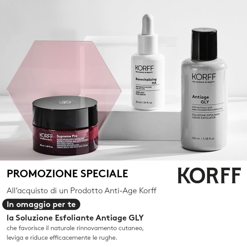 Acquista 1 prodotto Anti-Age Korff, per te in omaggio la soluzione esfoliante antiage Gly!