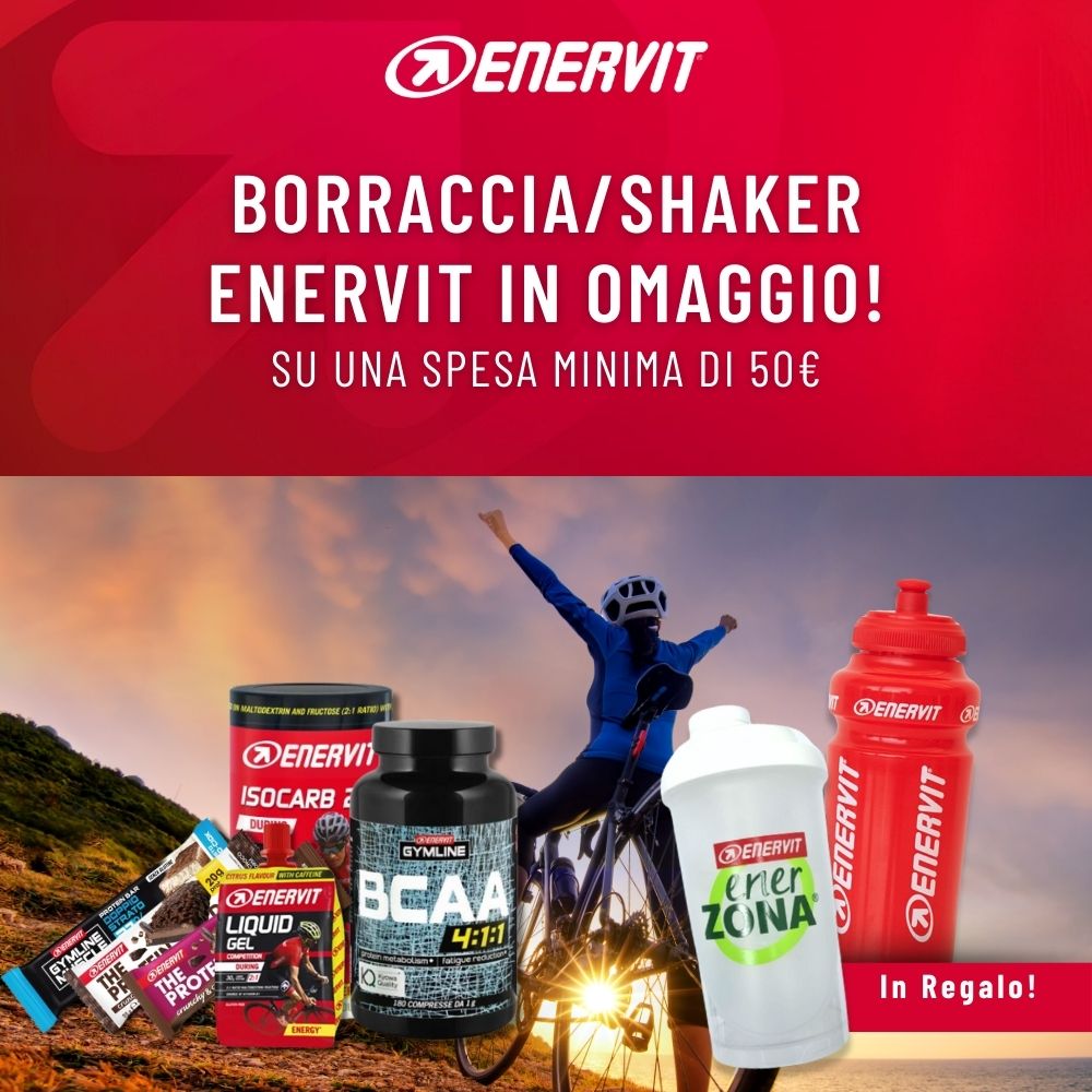 Promo Enervit: acquista 50€ di prodotti, ricevi in regalo uno shaker oppure una borraccia!