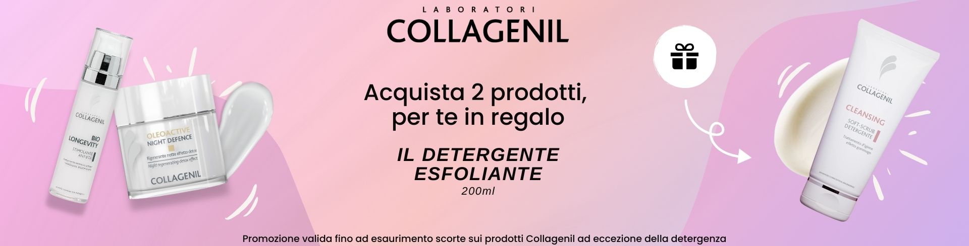 banner promozionale collagenil detergente restitutivo in omaggio desktop