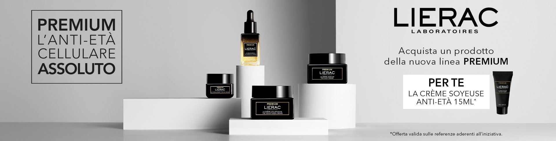 Lierac - Speciale Premium: acquista 1 prodotto Premium e ricevi la creme soyeuse 15ml omaggio!