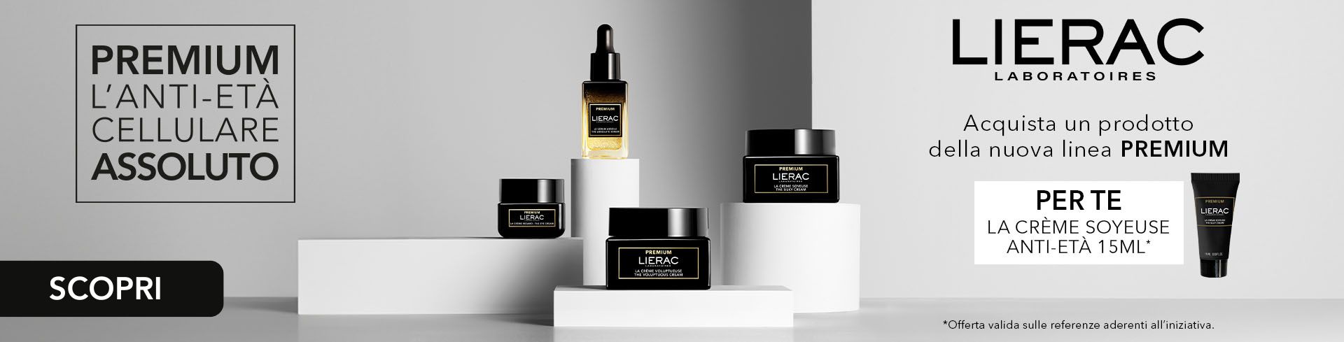 Lierac - Speciale Premium: acquista 1 prodotto Premium e ricevi la creme soyeuse 15ml omaggio!