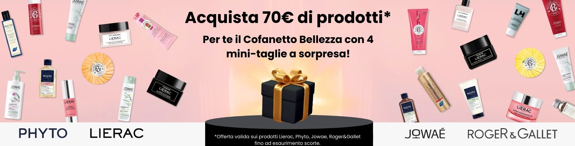 Promo Cofanetto bellezza: Ricevilo in regalo all'acquisto di 70€ di prodotti tra Lierac, Phyto, Roger&Gallet e Jowae!