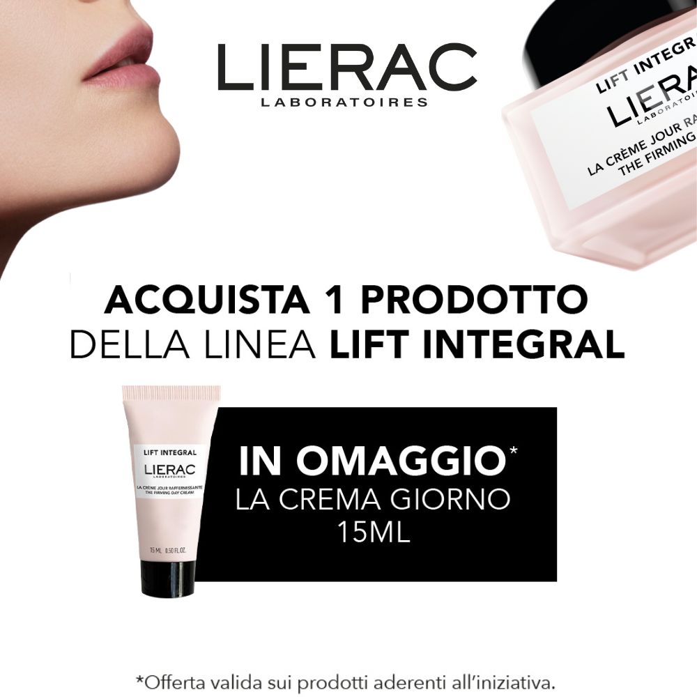 banner promozionale sui prodotti lierac lift integral: acquista 1 prodotto della linea e ricevi la crema giorno 15ml!