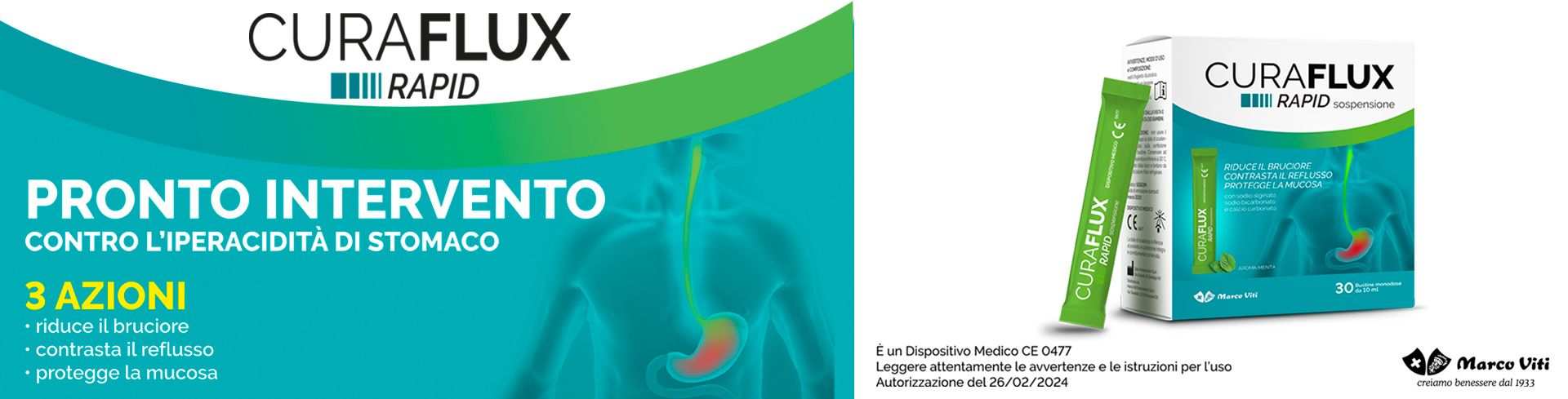 Curaflux Rapid - Combatti l'iperacidità di stomaco!