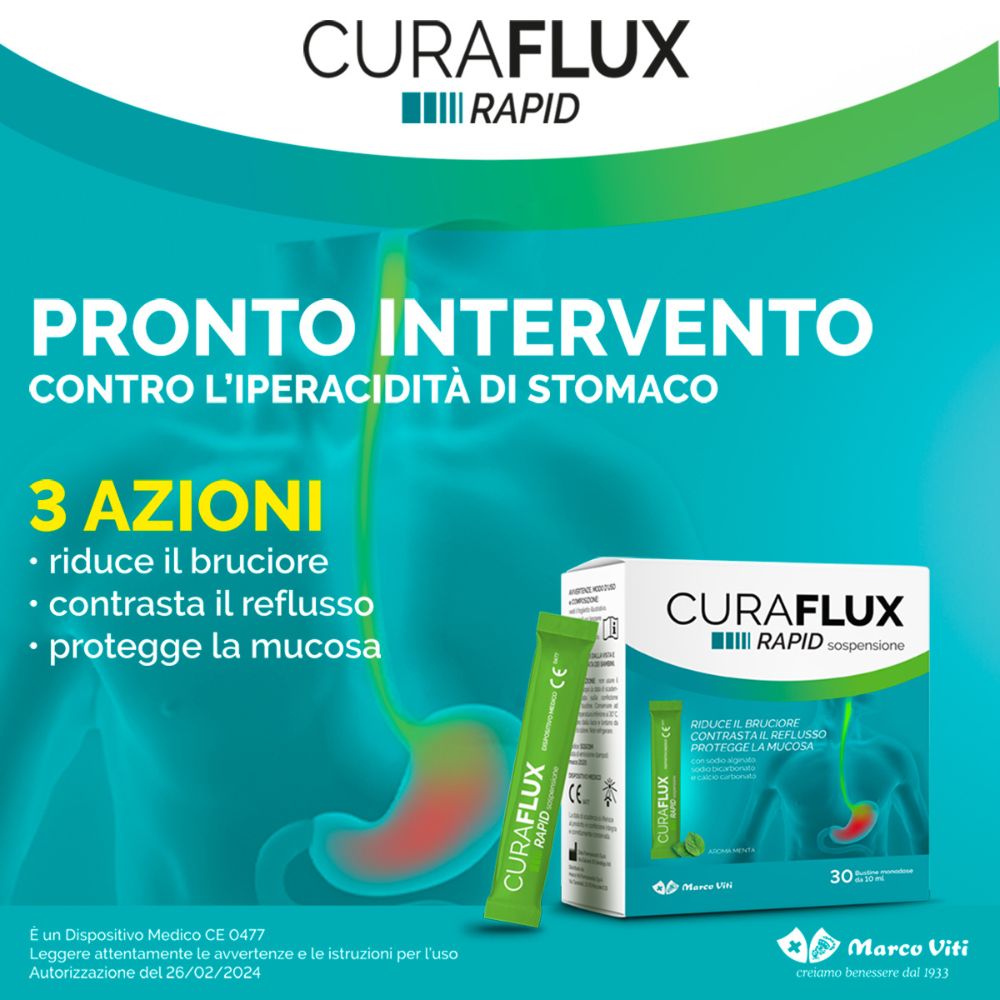 Curaflux Rapid - Combatti l'iperacidità di stomaco!