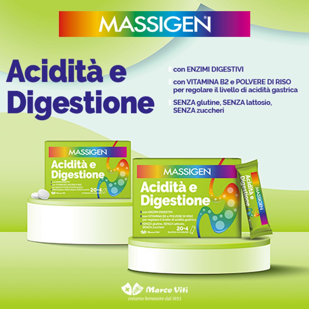 banner promozionale Massigen per acidità e digestione mobile