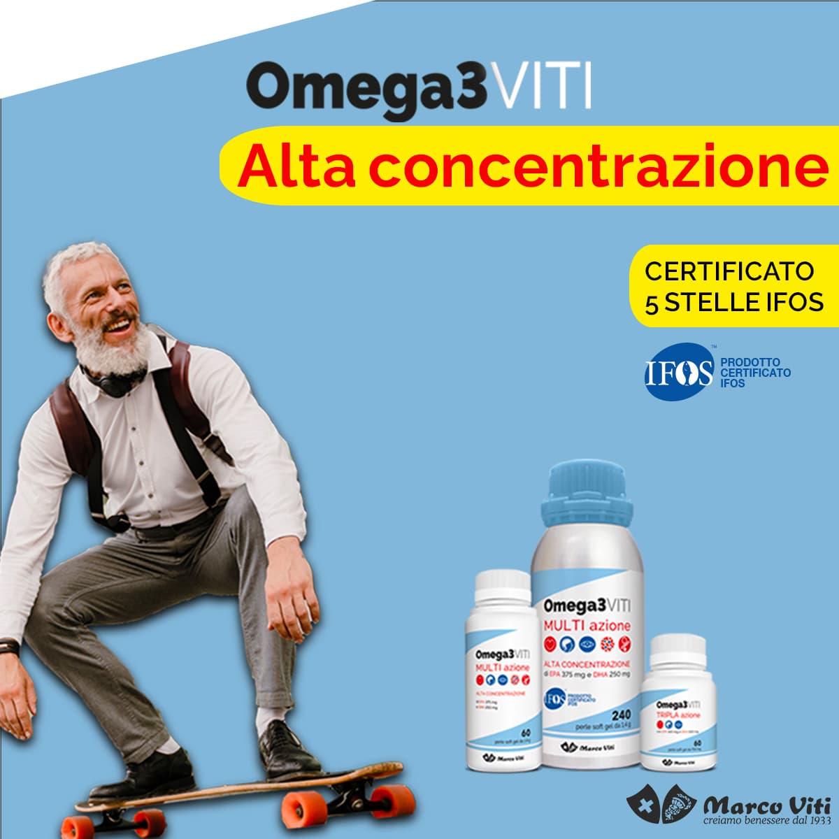 Marco Viti Omega3 Alta concentrazione - Al mantenimento della normale funzione cardiaca ci pensa omega3 Viti!