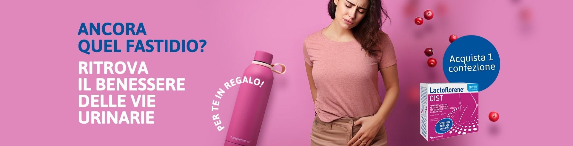 Acquista 1 prodotto Lactoflorene Cist, ricevi in omaggio la Borraccia 750ml in omaggio effetto Mat!
