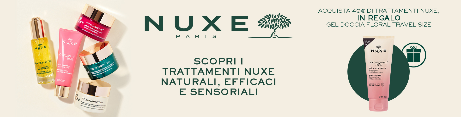 Nuxe: acquista 49€ di prodotti, ridcevi in regalo il gel doccia floral travel size 100ml!