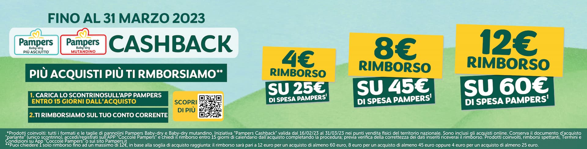 banner promozionale Pampers Cashback desktop
