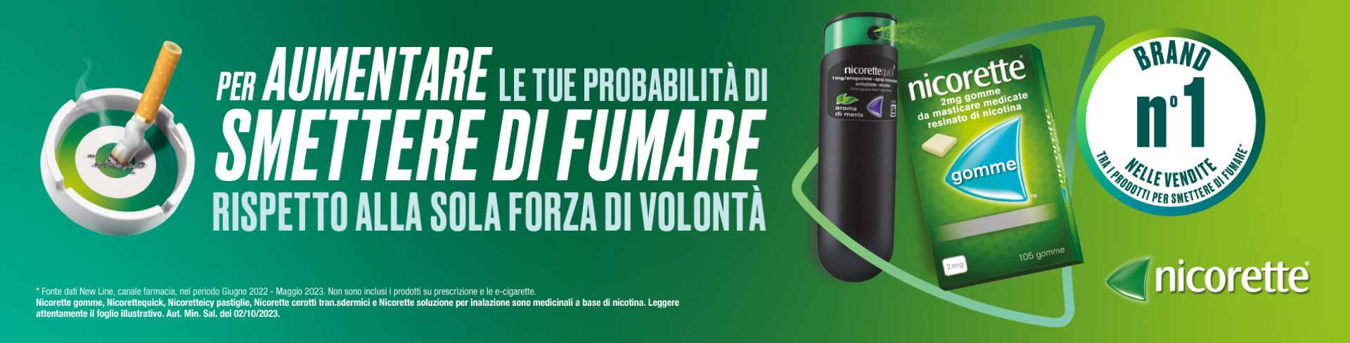 Riduci la tua voglia di fumare con Nicorette gomme e Nicorette Quick!