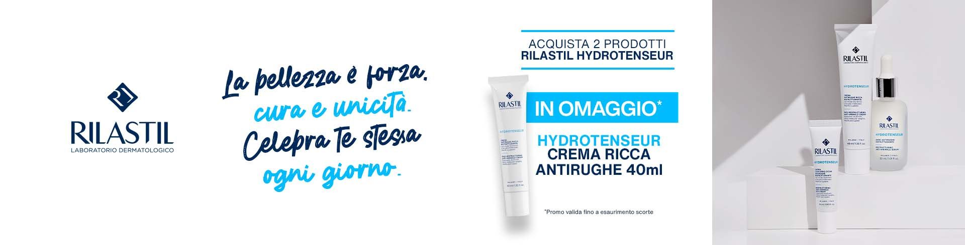 Acquista 2 prodotti Rilastil Hydrotenseur e ricevi in regalo la crema ricca antirughe 40ml Rilastil hydrotenseur