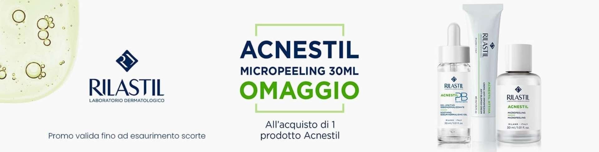 banner promozionale Rilastil Acnestil micropeeling omaggio desktop