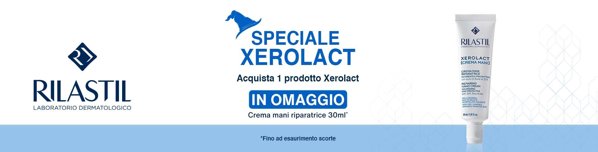 Acquista 1 prodotto della linea Rilastil Xerolact, ricevi subito in regalo* la Crema Mani Xerolact 30ml!