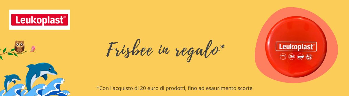 promo gadget estivi leukoplast: frisbee in regalo sull'acquisto di 20€ di prodotti