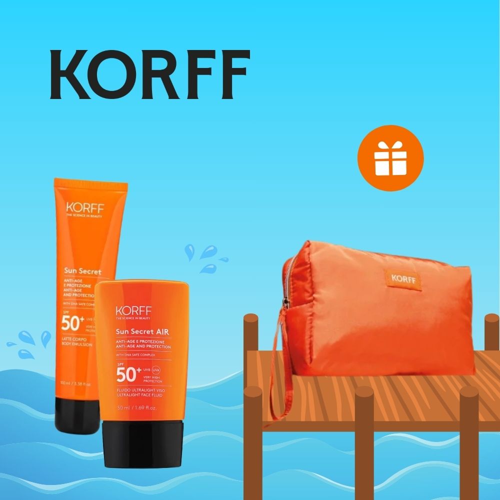 Promozione Korff: pochette impermeabile in omaggio con 2 solari acquistati