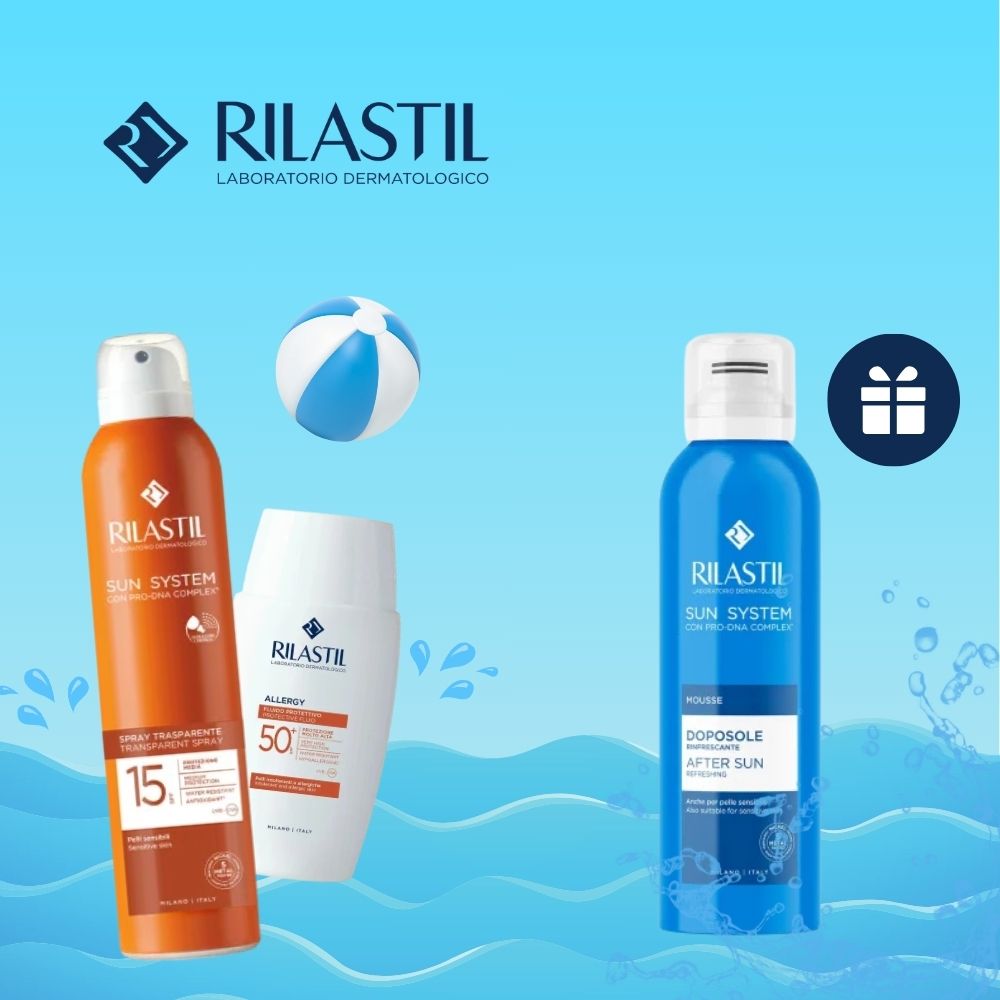 Promozione Rilastil: mousse doposole in omaggio con 3 solari acquistati