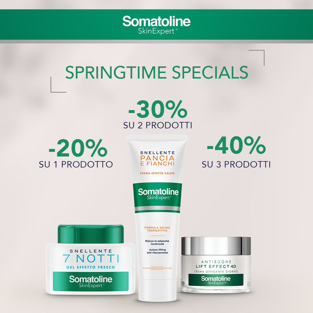 Banner somatoline promo spring, coupon -20%, -30%, -40%!
