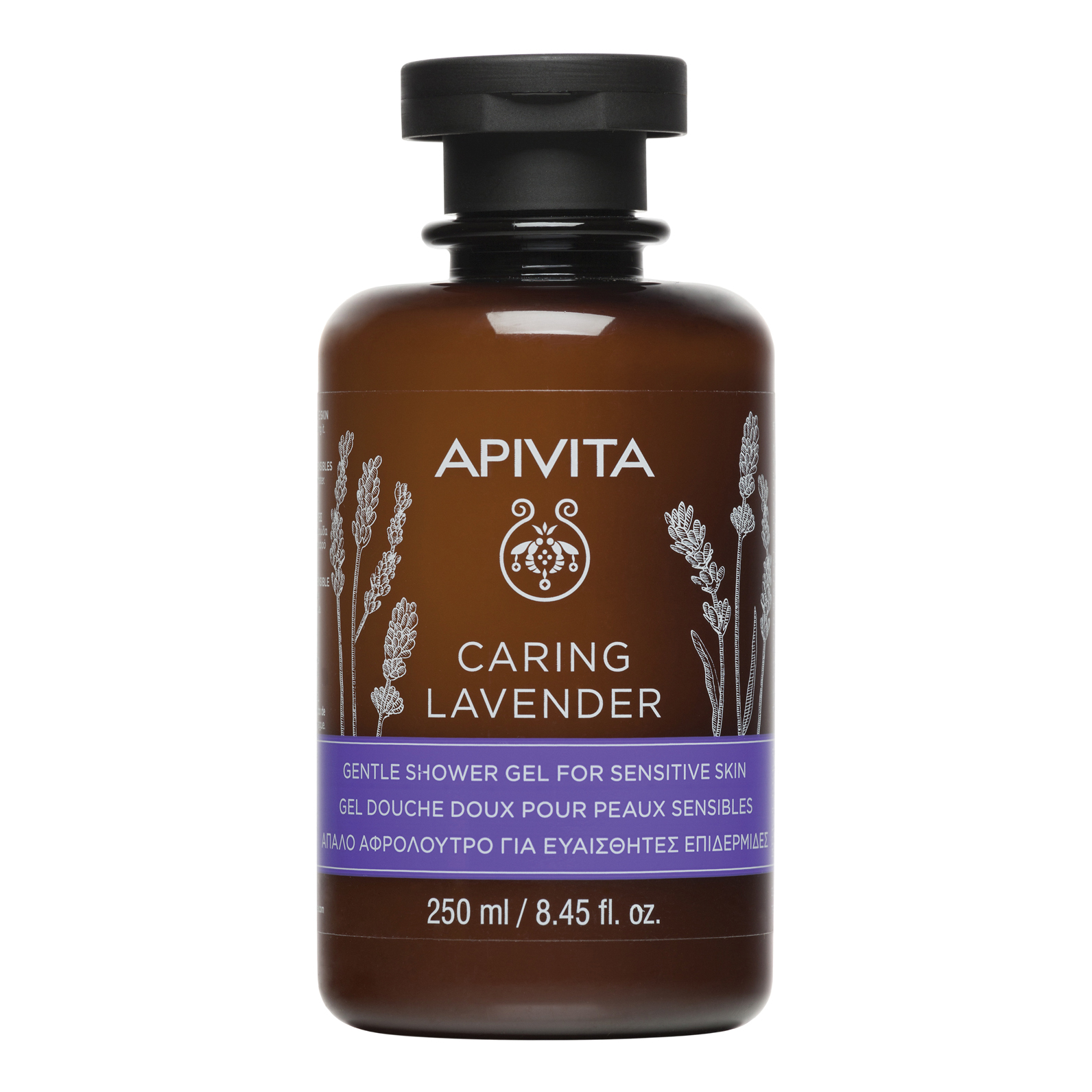 Apivita Caring Lavender - Gel Doccia Delicato Pelli Sensibili Con Lavanda 250ml